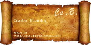 Csete Bianka névjegykártya